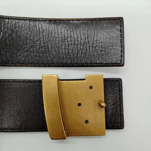 Louis Vuitton Mens Brown Leather Belt sz 32 - Picture 5 of 10